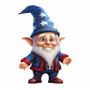 donald trump as a patriotic gnome, clipart