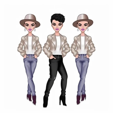 Fashion doll men wearing suit and hat, full body, realistic face, gentlemen style, clipart bundle, vector logo, vector art, white background, simple, cartoon, 2d