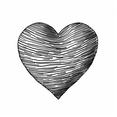 small hand drawn clip art heart solid lines plain white background