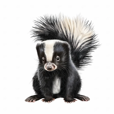 adorable baby skunk watercolor clipart