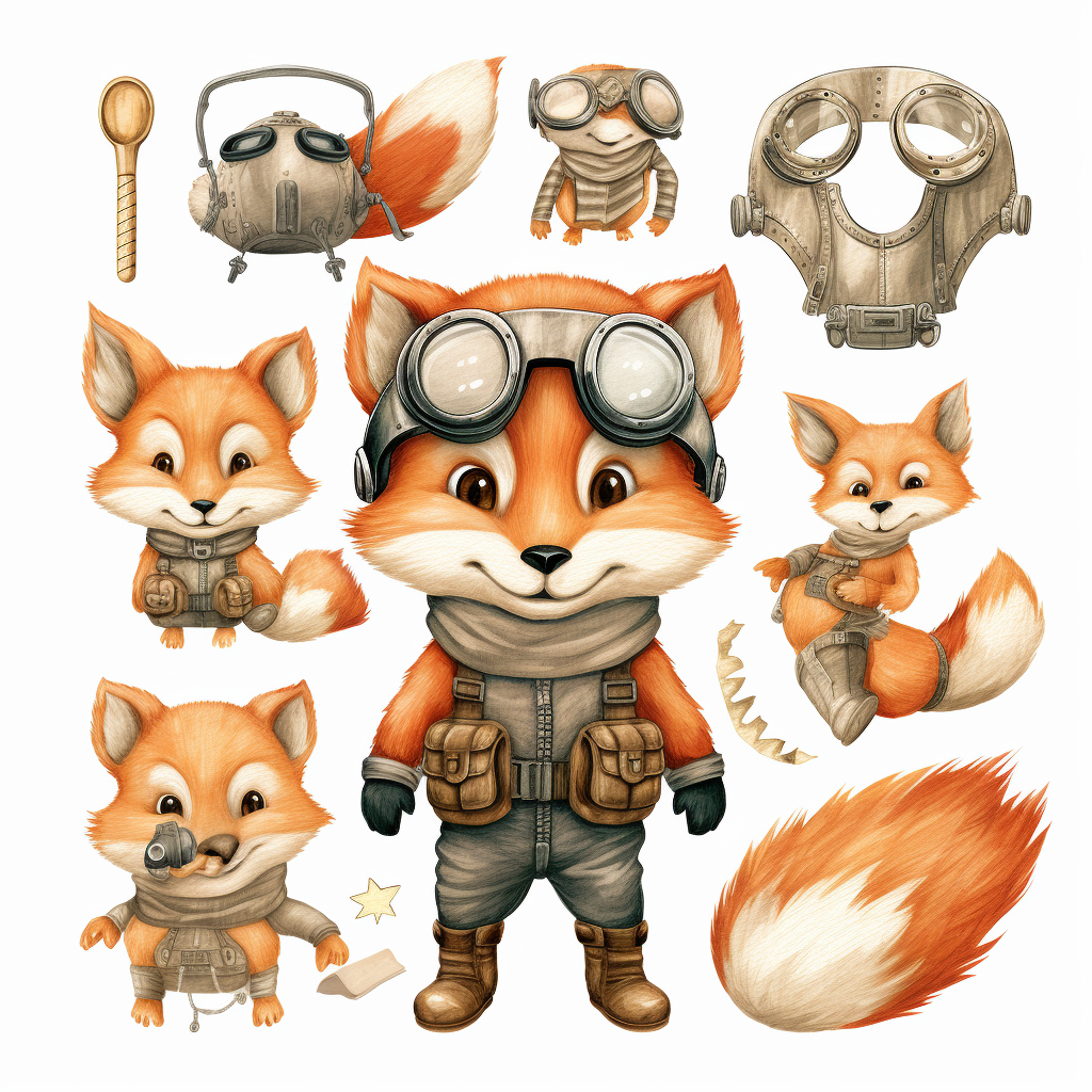 cute fox cliparts