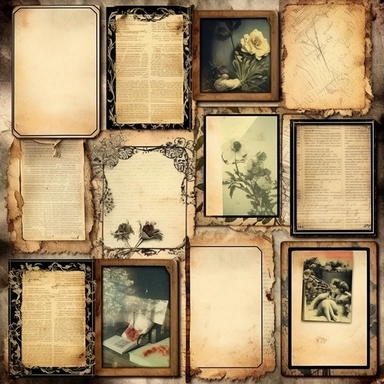 Vintage Photo Album Frames instant download ephemera, printable, digital collage, diary/junk journal, altered art, mixed media, clipart