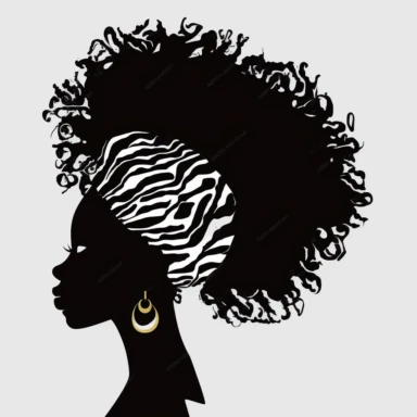 Black Woman silhouette, Afro female, hairstyle, cartoon, vector, sharp focus, super detailed, illustration, 16:9, v4, q2, 16k, High quality, clipart