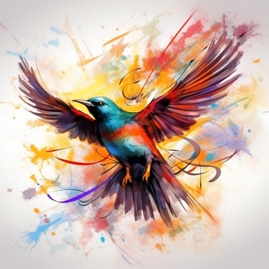 / A bird, representing freedom, teamwork, and the wild spirit of nature, Abstract art, clipart