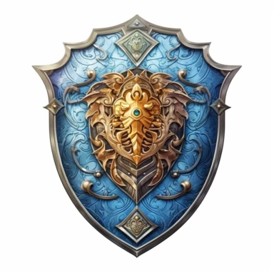 Beautiful stunning d&d holy shield , roleplay game, paint art style, clipart, white background, superrealistic