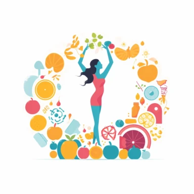 Design a clipart that represents a healthy lifestyle and wellness.