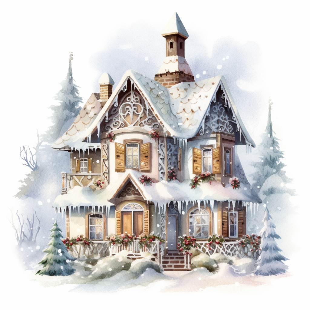 christmas house clipart