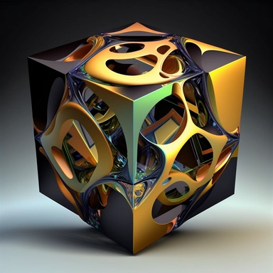 tesseract, abstract in style of clipart
