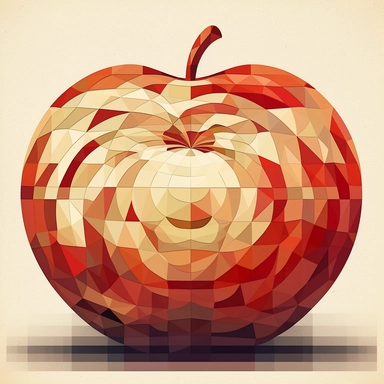 apple slice clipart, apple slice png, in the style of johannes jan schoonhoven, red and ivory tints , rounded, decorative paintings, use of light and shadow, rtx on, geometry-inspired , 115:113, in the style of playful geometrics, yanjun cheng, ful witchy academia, meticulous design, 3d concept art , in the style of geometric shapes and patterns, hyper-realistic fruit illustrations, bold, manga-inspired characters
