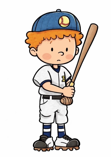white baseball player cartoon clipart, hd png download, in the style of light aquamarine and navy, henry darger, striped, e. h. shepard, romero britto, brown, calculated