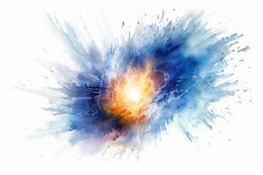 Watercolor, Craft a white dwarf pulsar, a type of pulsating white dwarf star emitting periodic bursts of radiation clipart, hd, on a white background, spaced out