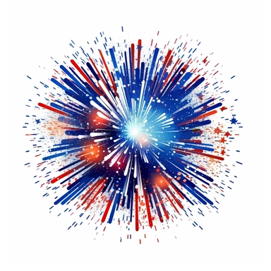 Patriot Firework For 4th Of July Vector Clipart, illustration style,high solution,on the white background