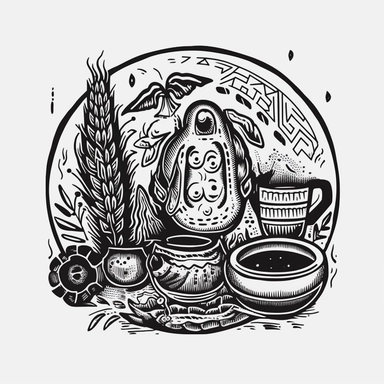 native food ,sticker, vintage,minimal lines, minimalism, black and white, clipart