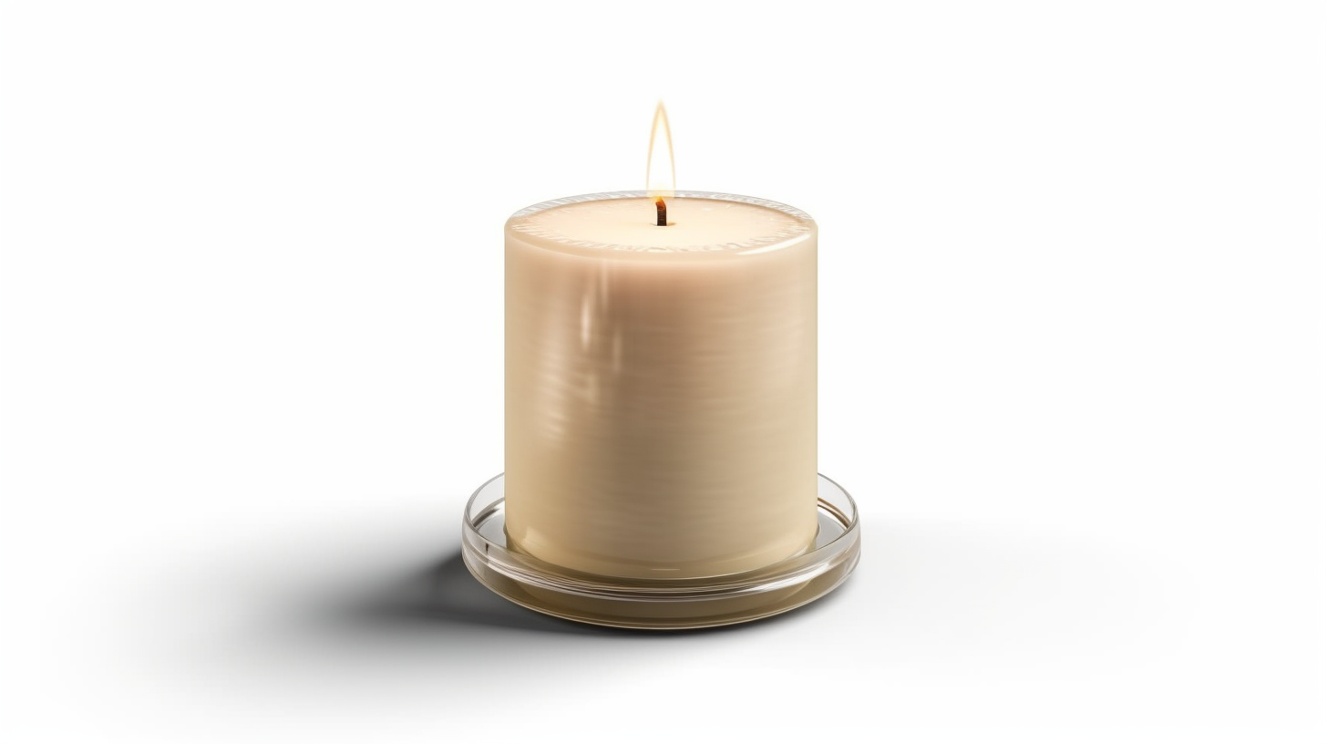 Candle Cutout Isolated On White Background With Clipping Path, Photo 