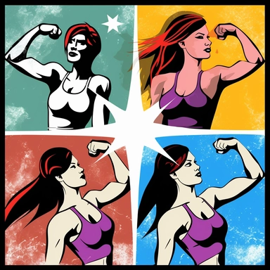 clipart popart women Fitness Workout Strength Gym Athletic Sports Bodybuilding Cardio Yoga Pilates Cycling Swimming Outdoor Nature Active Muscles Energy Progress Success Motivation Inspiration