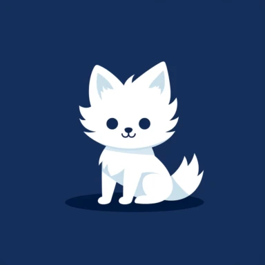 Minimalist white on a dark blue background negative space cuteness, flat, vector, clipart