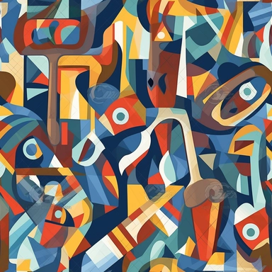 isolated clip art image cubism art style themed hammer