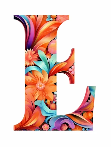The capital letter L:in the Artistic style, clipart for nursery, vibrant colors,Vector, white background,Solid Background, Sharpness and clarity,masterpiece, trending on Artstation and Dribbble.