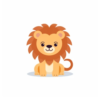 cute baby lion silhouette vector flat simple identification symbol white backround white background minimalistic clipart png svg
