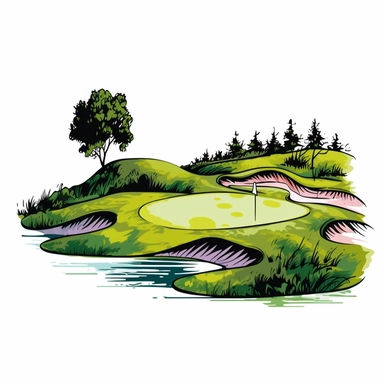 clip art, golf course, white background