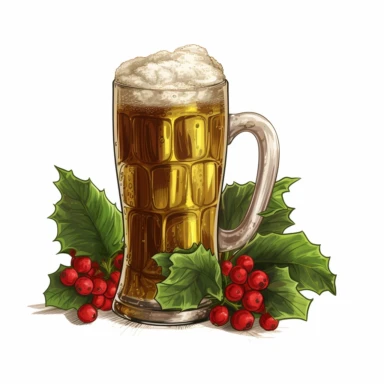 holly friday beer day clipart , original hand drawing, style of the artwork, mood of the aartwork, white background, 8K quality, ultra detailed , clipart, white background, High Quality, ultra detailed