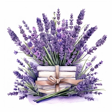 watercolor lavender compositions including lavender bouquet, lavender field, lavender field, lavender tea, lavender gate, heart shaped lavender bouquet, lavender floral frame, books with a ribbon, clipart sheet, perfectly spaced, evenly spaced, empty spac