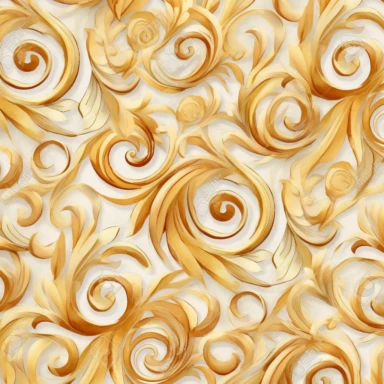 Seamless pattern, Swirl, clipart, Maggie Holmes style, with metallic gold overlays, Wwatercolor, individual elements, vintage ivory background, — tile