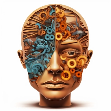 create a clipart image that shows the head of a person after experiencing inner change