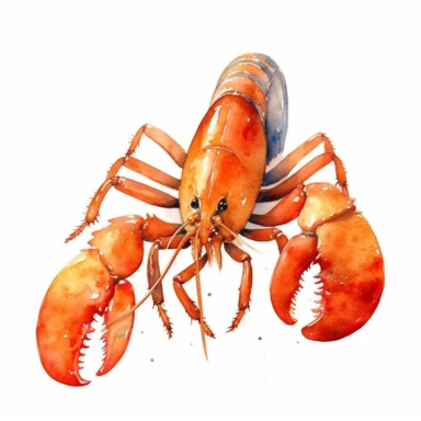 lobster clipart, watercolor