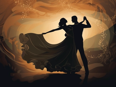 A graceful clipart showcasing a couple engaged in a romantic dance, depicted in elegant silhouettes. The flowing movements and close embrace capture the beauty and romance of the wedding dance, portraying a moment of joy and togetherness.