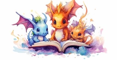 Adorable open watercolour book, cute baby dragons flying out, vivid colours, watercolor clipart, white background, I can’t believe how beautiful this is