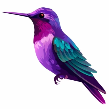 make a clipart of a purple humming bird