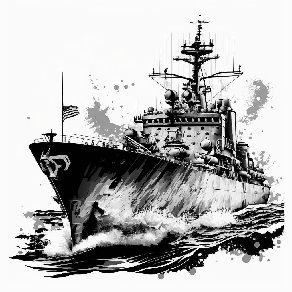 Cartoon Drawing Battleship Shown Side View Stock Vector (Royalty Free)  2313463743 | Shutterstock