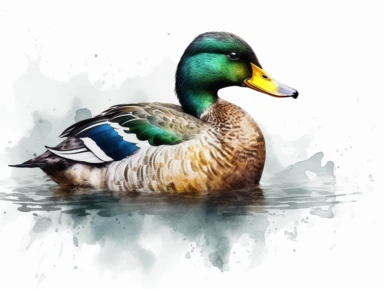 mallard watercolor clipart, single design, 8k