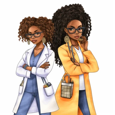 2 girls per grid, Nurses, lab coats, Black Girl Magic, Beautiful braided hair styles, Fashion Nova Themed Clipart, Black Girls Magic Clipart, Black Women Clipart, Black Girls PNG, Black Girl Sticker/Planner/Journal/Print Lady boss clipart, Boss Fashion clipart, Fashion Girl Clipart, Boss Girl clipart, Fashion Illustration, Afro lady clipart