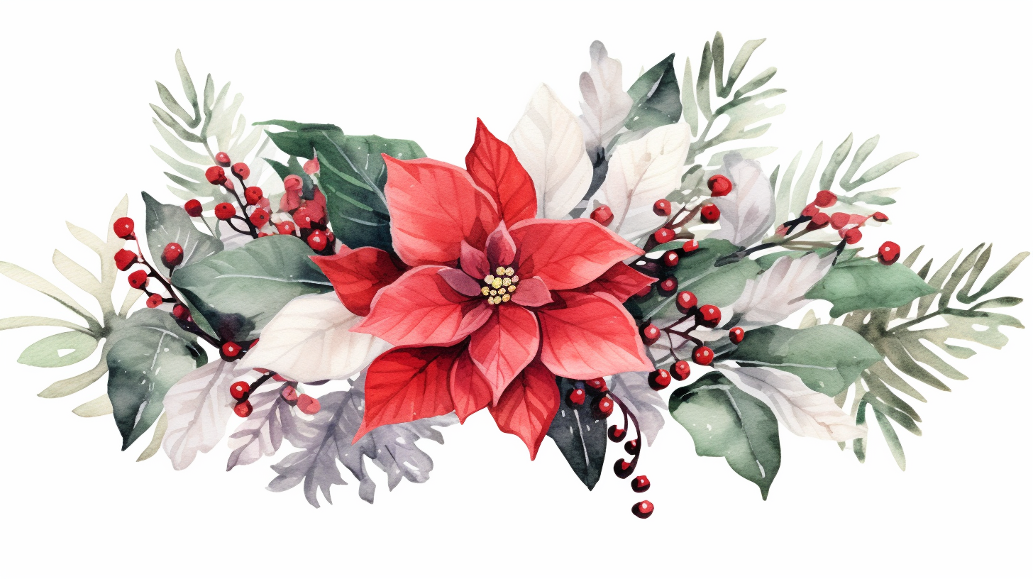 floral christmas cliparts