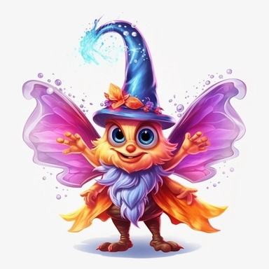vector cute Butterfly character wearing wizard custom and wizard element with happy face ,front facing on isolated background,colorful color,with happy face and expression,Animal Sublimation Clipart,no splash watercolor,white background, ultra detailed clipart, cut out image, colorful watercolor realistic, cartoon style, ultra HD, sharp and clean art