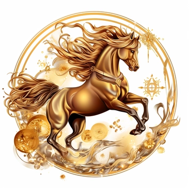 gold sagittarius horse zodiac sign clipart