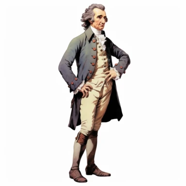full profile arms and legs of Thomas Paine, American history, clipart