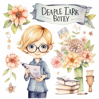 Teacher's Day watercolor clipart, Dear Teacher planner graphics, Cute kawaii teacher sticker, flower illustration