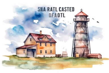 Watercolor, North Dakota US State clipart, hd, on a white background, spaced out