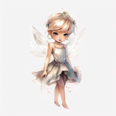 disney style little fairy priness clipart, watercolor clipart, png file, hyper realistic, transparent background,high detail, 8k