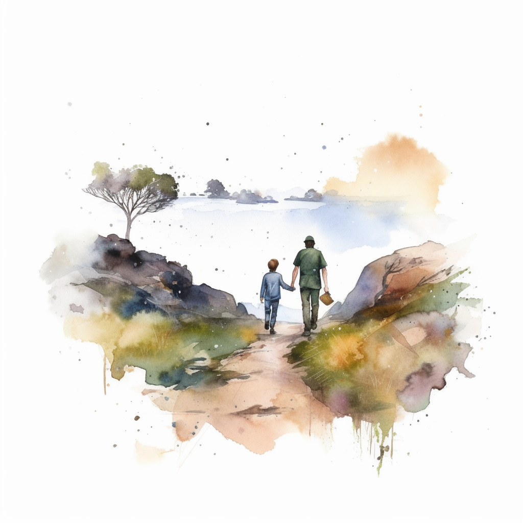father walking cliparts