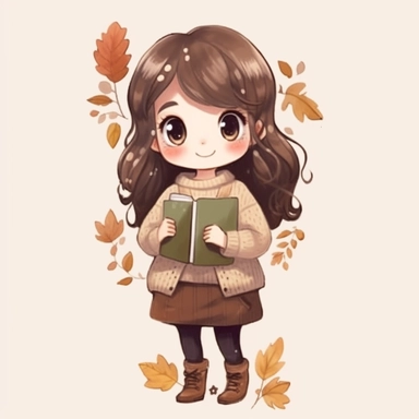 cute girl, clipart, planner girl clipart, cottagecore, standing