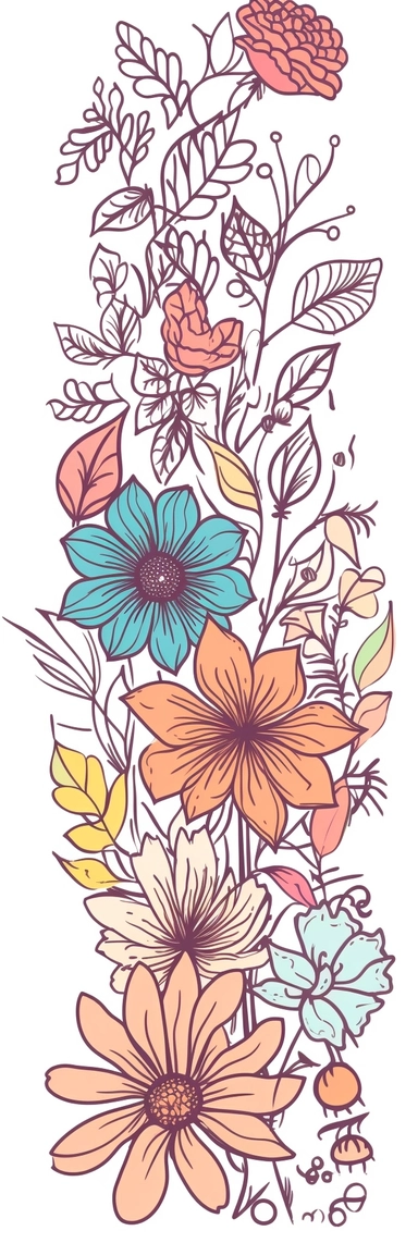 bookmark fineline 2d clipart flowers 8k