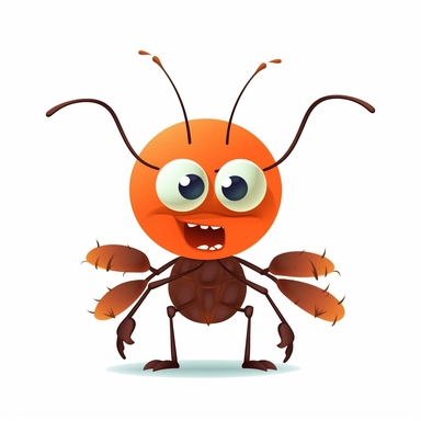 Cute Ant , Aquatic style, clipart, white background,
