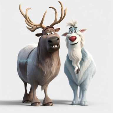 frozen animation characters olaf and Sven no real faces playing in snow, full bodies,Frozen Clipart - eunan2