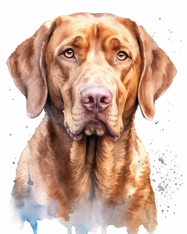 detailed watercolor Chesapeake Bay Retriever head realistic clipart