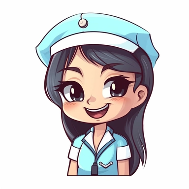 happy cute Health Care Assistant face, cartoon, clipart, mascot, isolated on white background