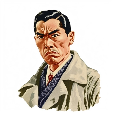 vintage 1920 Asian man looking furiously Angry portrait Clipart Illustration, Chromolithograph, 1920s Illustration, Vintage, Chromolithograph, Colorful, Antique, Ephemera, Clipart, 8k, Isolated on white